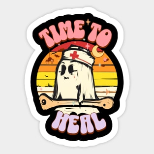 Time to Heal Cool Halloween Nurse Fall Women Sticker